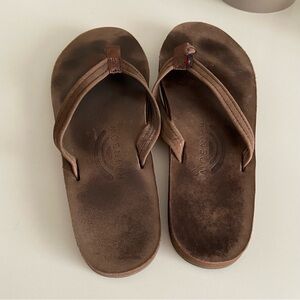 Rainbow Brand Sandals, thin strap, Brown 7.5/8